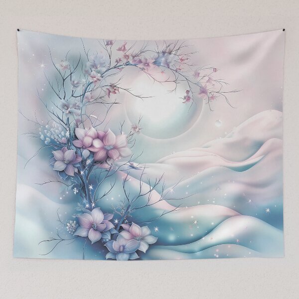 Item preview, Winter landscape.Floral pattern.Winter flowers on snow.Pastel colors. designed and sold by MagelliShop.