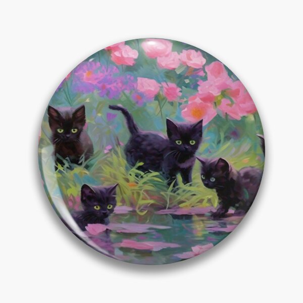 Item preview, Sweet Monet-Inspired Black Kittens designed and sold by vwcallais.