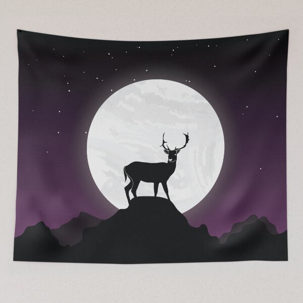Item preview, Deer Silhouette on Mountain designed and sold by GraceCreation.