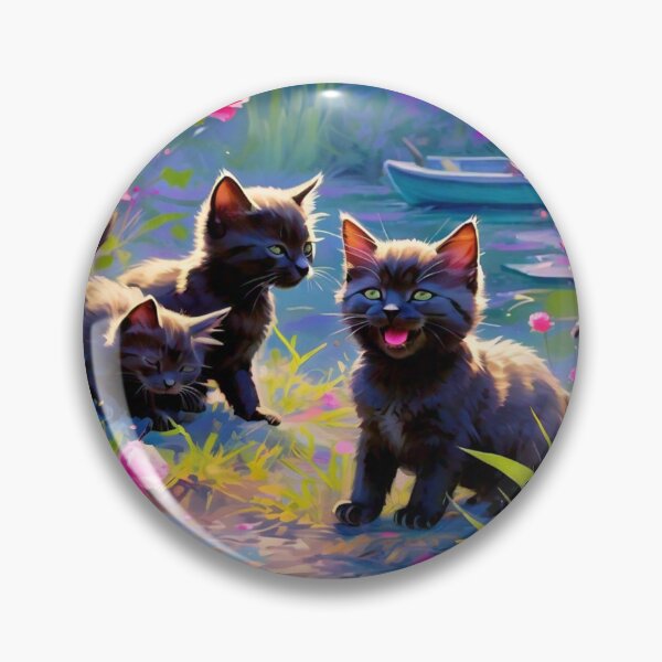 Item preview, Tiny Monet-Inspired Black Kittens designed and sold by vwcallais.