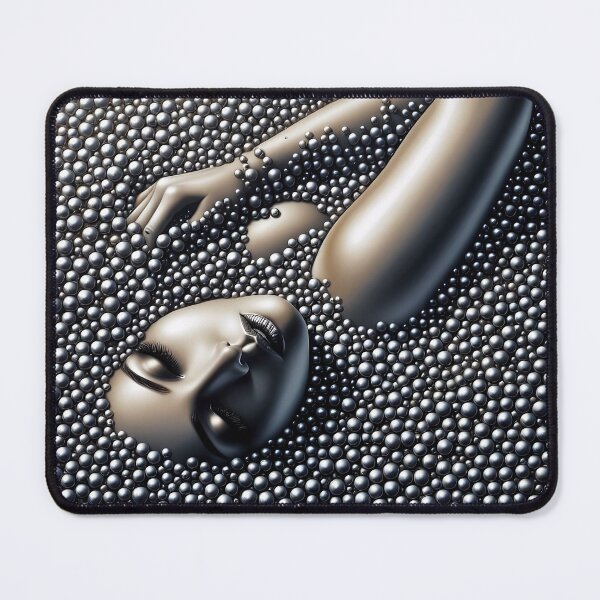 Item preview, A beautiful woman in a sea of silver-gold pebbles. designed and sold by Mchimeziri.