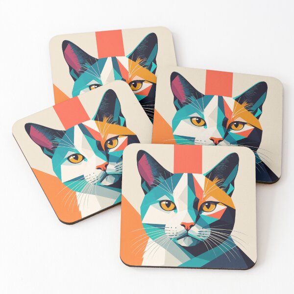 Item preview, Bold Geometric Cat Design designed and sold by RebelPaintBrush.