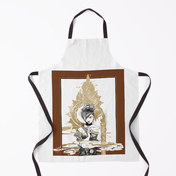 Item preview, asian woman with golden incense smoke designed and sold by asamijess.