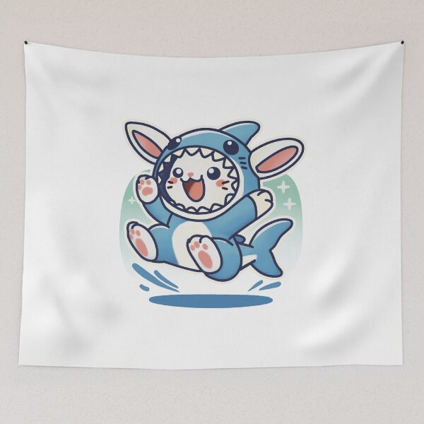 Item preview, Bunny Jumps Into Shark Mode designed and sold by PieChocolate.