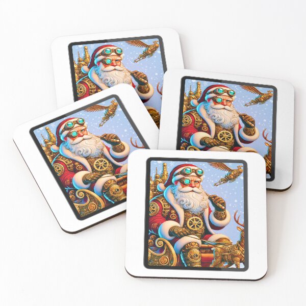 Item preview, Steampunk Santa Claus with Golden Mechanical Sleigh designed and sold by DreamsArtwear.