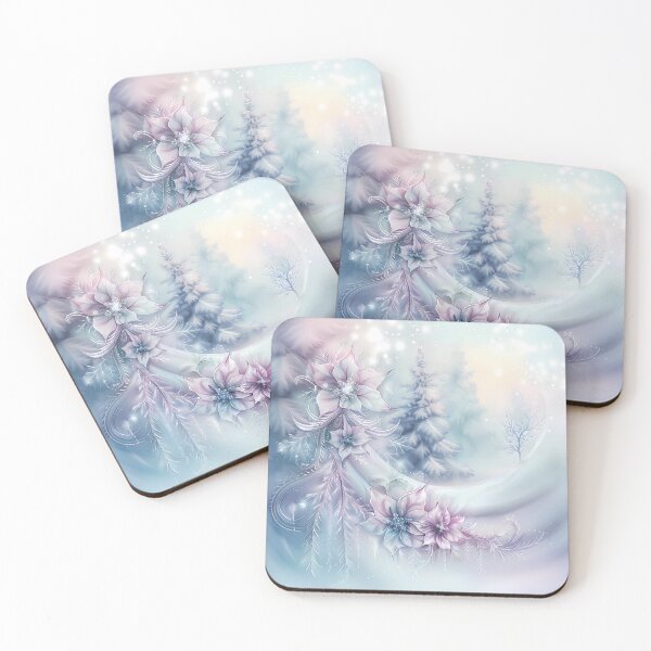Item preview, Winter landscape.Floral pattern.Winter flowers on snow.Pastel colors. designed and sold by MagelliShop.