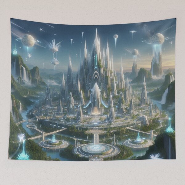 Item preview, Fountain City - mythological Elf Home designed and sold by WyckedLynn.