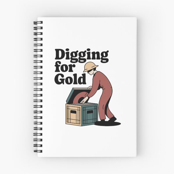 Item preview, Digging for Gold - Crate Digger Vinyl Art designed and sold by OldSchoolRetro.