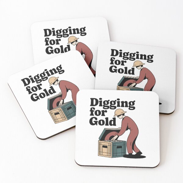 Item preview, Digging for Gold - Crate Digger Vinyl Art designed and sold by OldSchoolRetro.