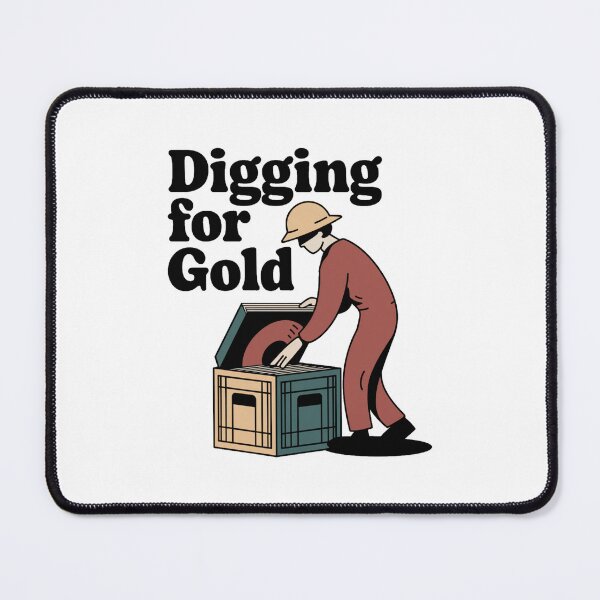 Item preview, Digging for Gold - Crate Digger Vinyl Art designed and sold by OldSchoolRetro.