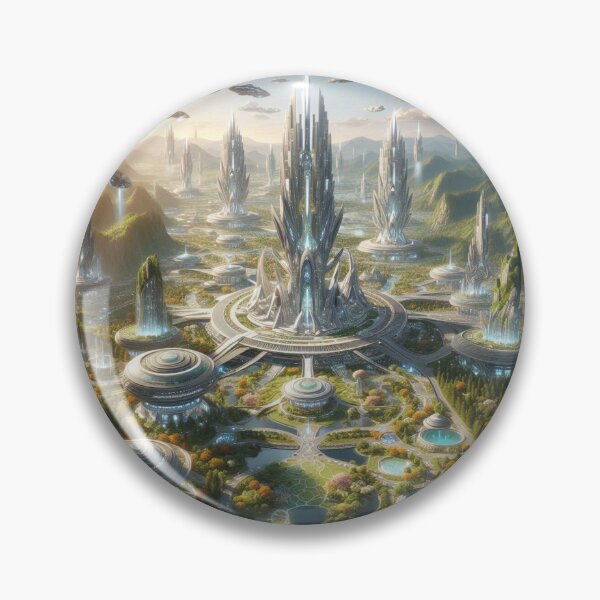Item preview, Tower City - mythological Alien Planet designed and sold by WyckedLynn.