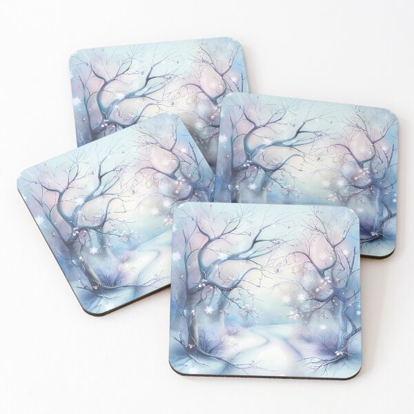 Item preview, Winter landscape. Fields and trees covered with snow. Pastel colors. designed and sold by MagelliShop.