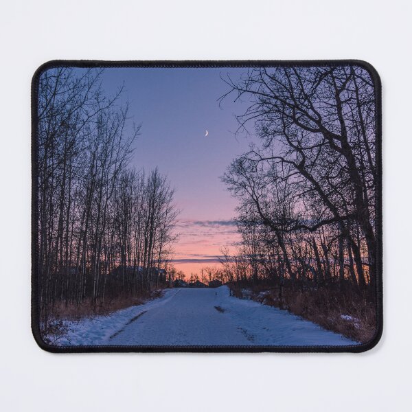 Item preview, Winter Forest Path and Crescent Moon at Sunset designed and sold by Amy Mitchell.