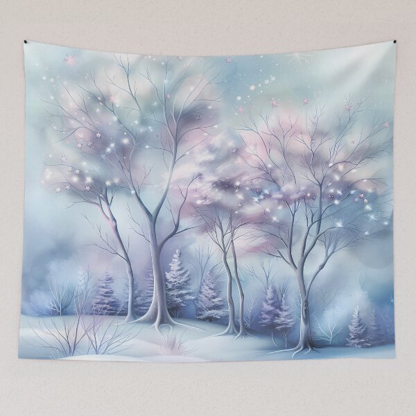 Item preview, Winter landscape. Fields and trees covered with snow. Pastel colors. designed and sold by MagelliShop.
