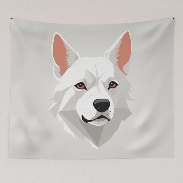Item preview, Graceful White Shepherd Illustration designed and sold by Pays-des-Pixels.