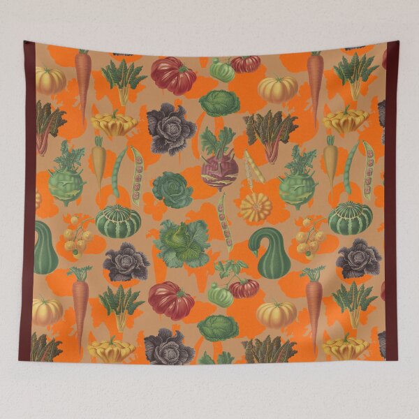 Item preview, Vintage illustration of vegetables remixed orange designed and sold by Alessandro Remo Mazzoni Remotextiles.
