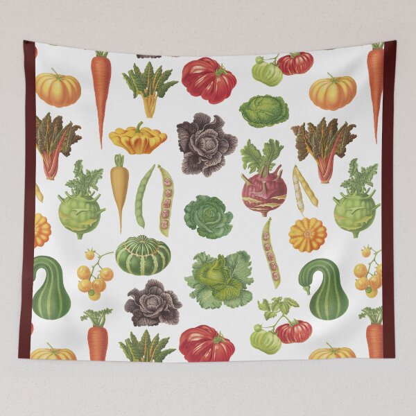 Item preview, Copy of Vintage illustration of vegetables remixed white designed and sold by Alessandro Remo Mazzoni Remotextiles.