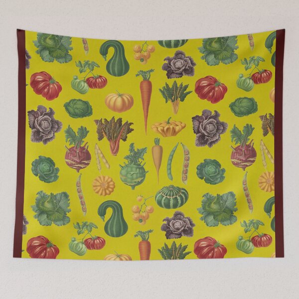 Item preview, Vintage illustration of vegetables remixed yellow designed and sold by Alessandro Remo Mazzoni Remotextiles.