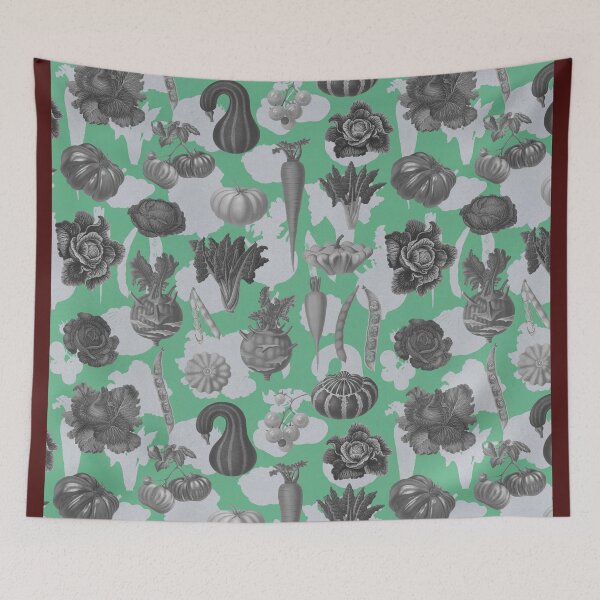 Item preview, Vintage illustration of vegetables remixed green designed and sold by Alessandro Remo Mazzoni Remotextiles.