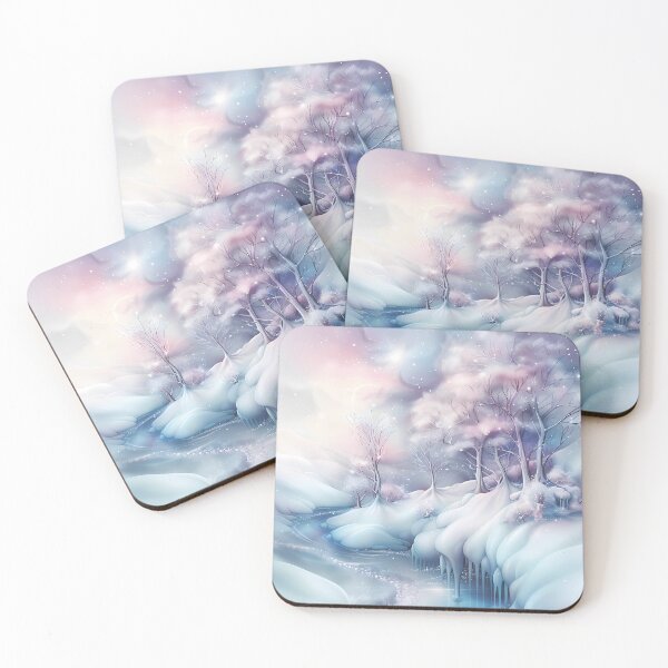 Item preview, Winter landscape. Fields and trees covered with snow. Pastel colors. designed and sold by MagelliShop.