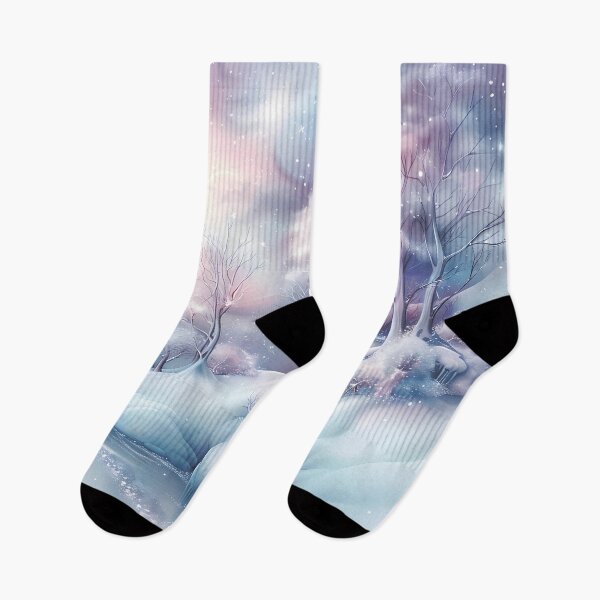 Item preview, Winter landscape. Fields and trees covered with snow. Pastel colors. designed and sold by MagelliShop.