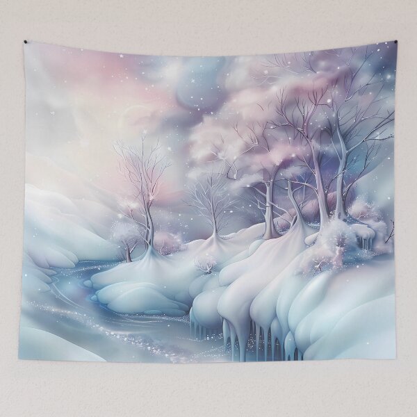 Item preview, Winter landscape. Fields and trees covered with snow. Pastel colors. designed and sold by MagelliShop.