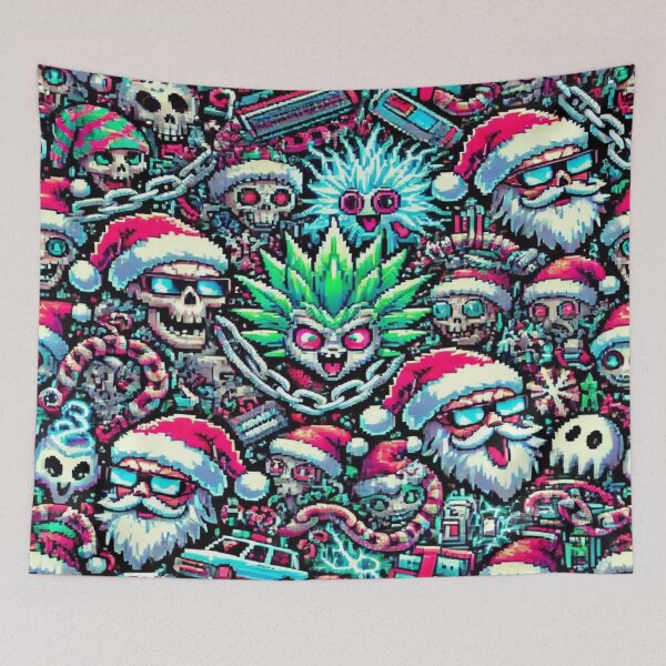 Item preview, "Freezy Turbo Creatures and Fancy Xmas Spirits in Punk Chaos – Perfect Holiday Gift designed and sold by Imaginarium of Chaos falcon88 .