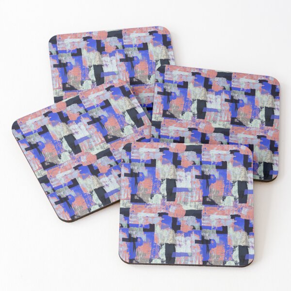 Item preview, Painting abstract blue purple pink black designed and sold by Alessandro Remo Mazzoni Remotextiles.