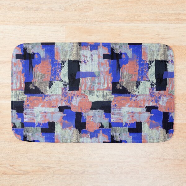 Item preview, Painting abstract blue purple pink black designed and sold by Alessandro Remo Mazzoni Remotextiles.