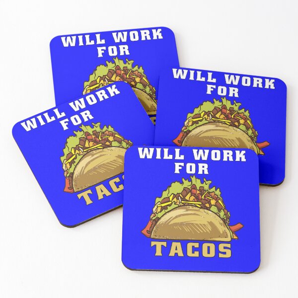 Item preview, Funny Taco Lover Eating Art Design Humor Will Work For Tacos designed and sold by fantasticdesign.