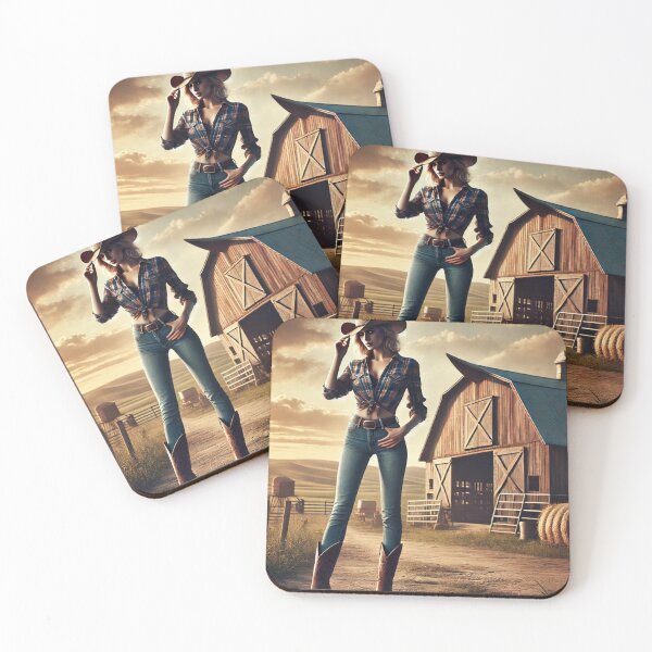 Item preview, Hermosa vaquera con granero al fondo designed and sold by KishShop.