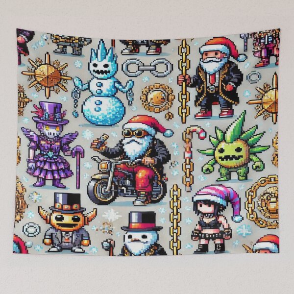 Item preview, Freezy Chains and Punk Santa Clauses with Fancy Xmas Spirits – Perfect Holiday Gift designed and sold by Imaginarium of Chaos falcon88 .