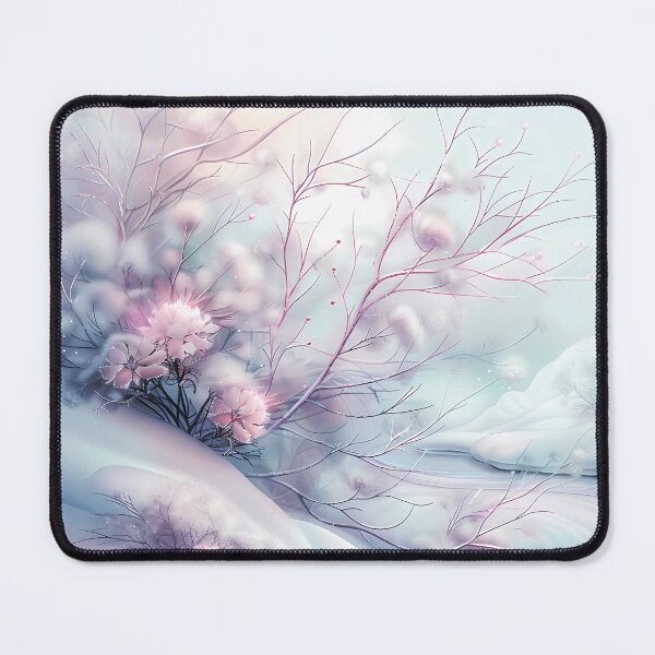 Item preview, Winter landscape. Fields and trees covered with snow. Flowers in the snow. Pastel colors. designed and sold by MagelliShop.