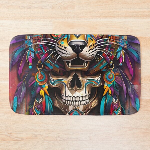 Item preview, Painted Aztec Skull Headress designed and sold by MatrixTattoo.
