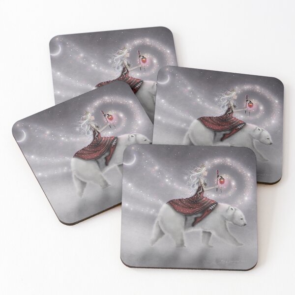 Item preview, The Journey Maiden and Polar Bear Mystical Fantasy Art by Molly Harrison designed and sold by Molly  Harrison.