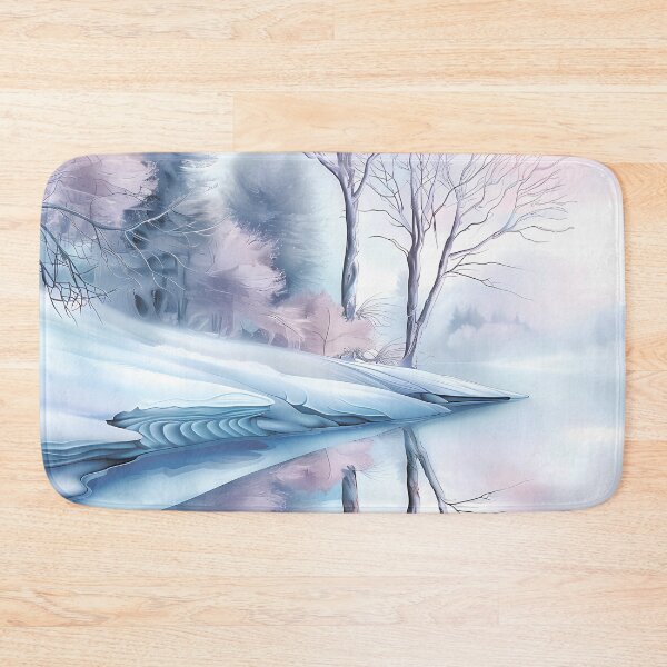 Item preview, Winter landscape. River and trees covered with snow. Flowers in the snow. Pastel colors. designed and sold by MagelliShop.