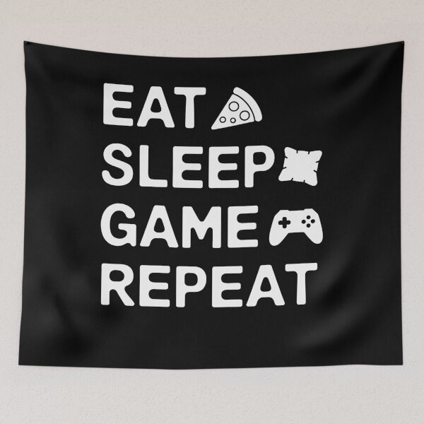 Item preview, Gaming Lifestyle Eat Sleep Game Repeat designed and sold by InsanseCreation.