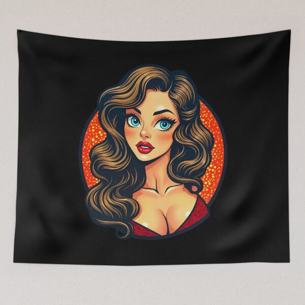Item preview, Cute Classic Vintage Style Anime Girl designed and sold by TheArtOfPat.