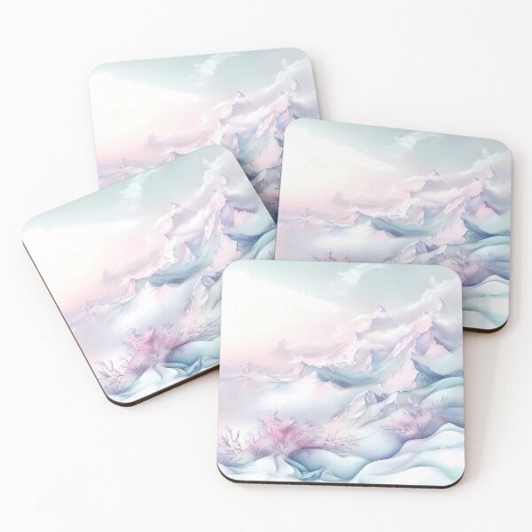 Item preview, Winter landscape. Mountains covered with snow. Pastel colors. designed and sold by MagelliShop.