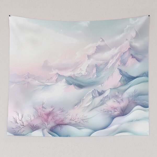 Item preview, Winter landscape. Mountains covered with snow. Pastel colors. designed and sold by MagelliShop.
