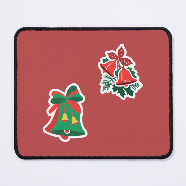Item preview, Christmas green red bells designed and sold by Rainbow Paws Garden.