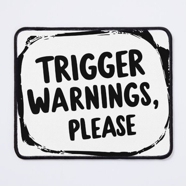 Item preview, Trigger Warnings Please - Dark Romance Lover - Black & White Stamp designed and sold by BookishNookish.