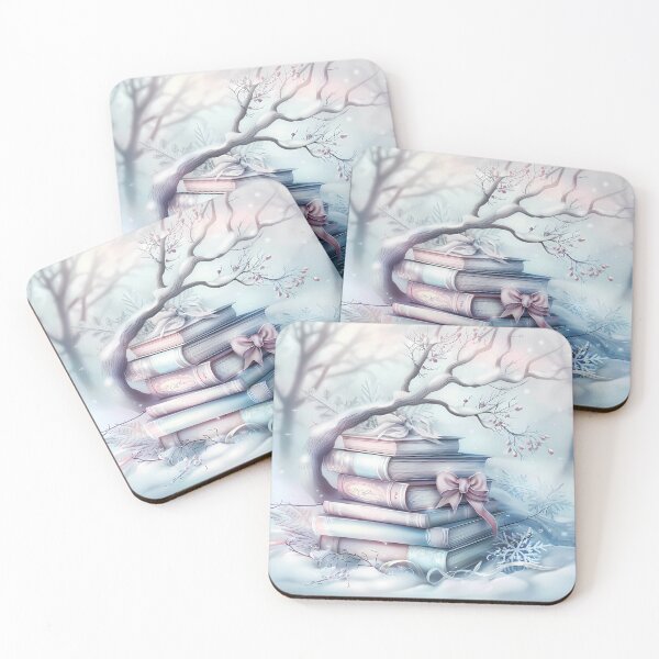 Item preview, Winter landscape.Books in the snow.Pastel colors. designed and sold by MagelliShop.