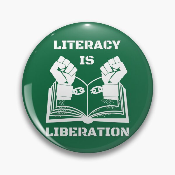 Item preview, Literacy is Liberation White designed and sold by LibraryFriends.