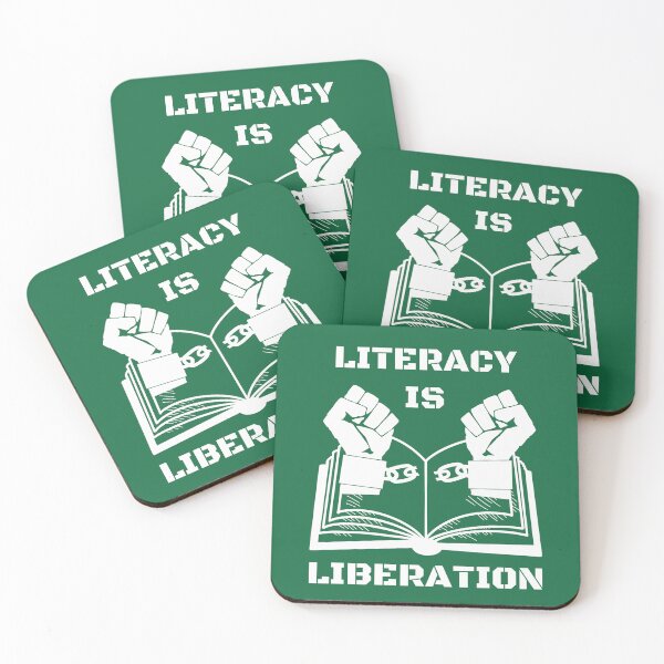 Item preview, Literacy is Liberation White designed and sold by LibraryFriends.