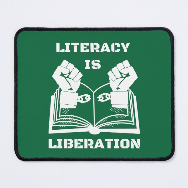 Item preview, Literacy is Liberation White designed and sold by LibraryFriends.