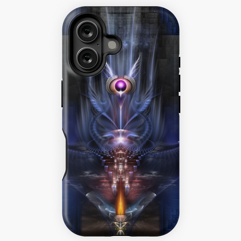 Tower Of Light Fractal Art Composition by Xzendor7 Decorative Art Print iPhone Case