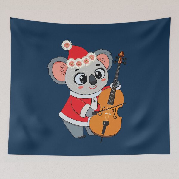 Item preview, CUTE CHRISTMAS KOALA -  KOALA  PLAYING ON CELLO designed and sold by Gihan-Design.