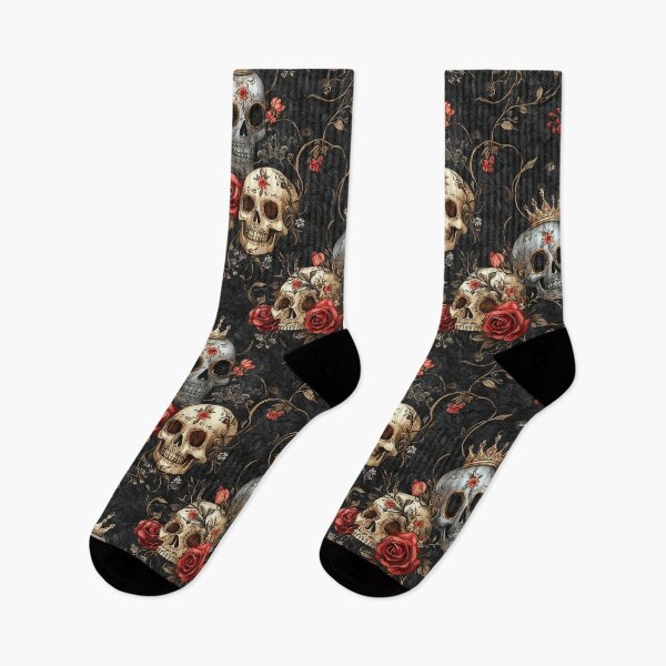 Item preview, Gothic Skulls and Roses Pattern designed and sold by flamini.