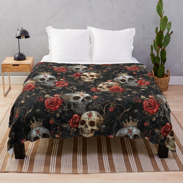 Item preview, Gothic Skulls and Roses Pattern designed and sold by flamini.